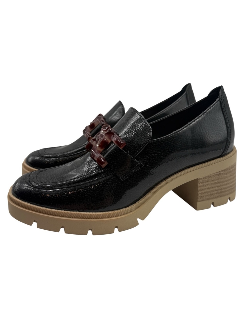 Dolce Vita Womens Shoes Harold Loafers Black Leather Chunky Lug Preppy Casual